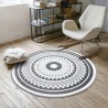 Tapis mandala noir et blanc