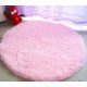 Tapis shaggy rond rose